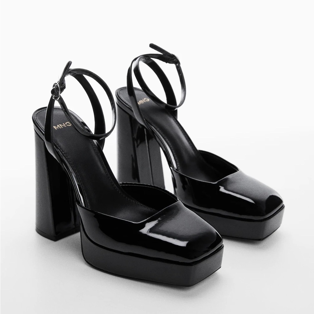 Mango Patent leather Block heel shoes